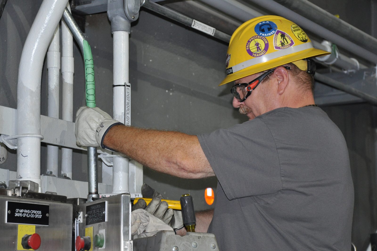 Electrician at a panel