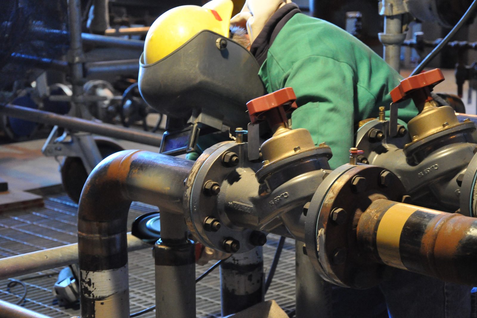 Pipefitting work in progress